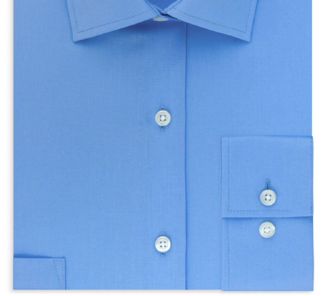 Camisa social masculina Van Heusen Classic Fit, sem vincos, com gola flexível elástica, tamanho azul, 15,5 x 34 x 35