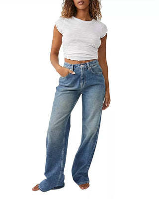 Free People - Jeans Baggy de Cintura Alta Tinsley