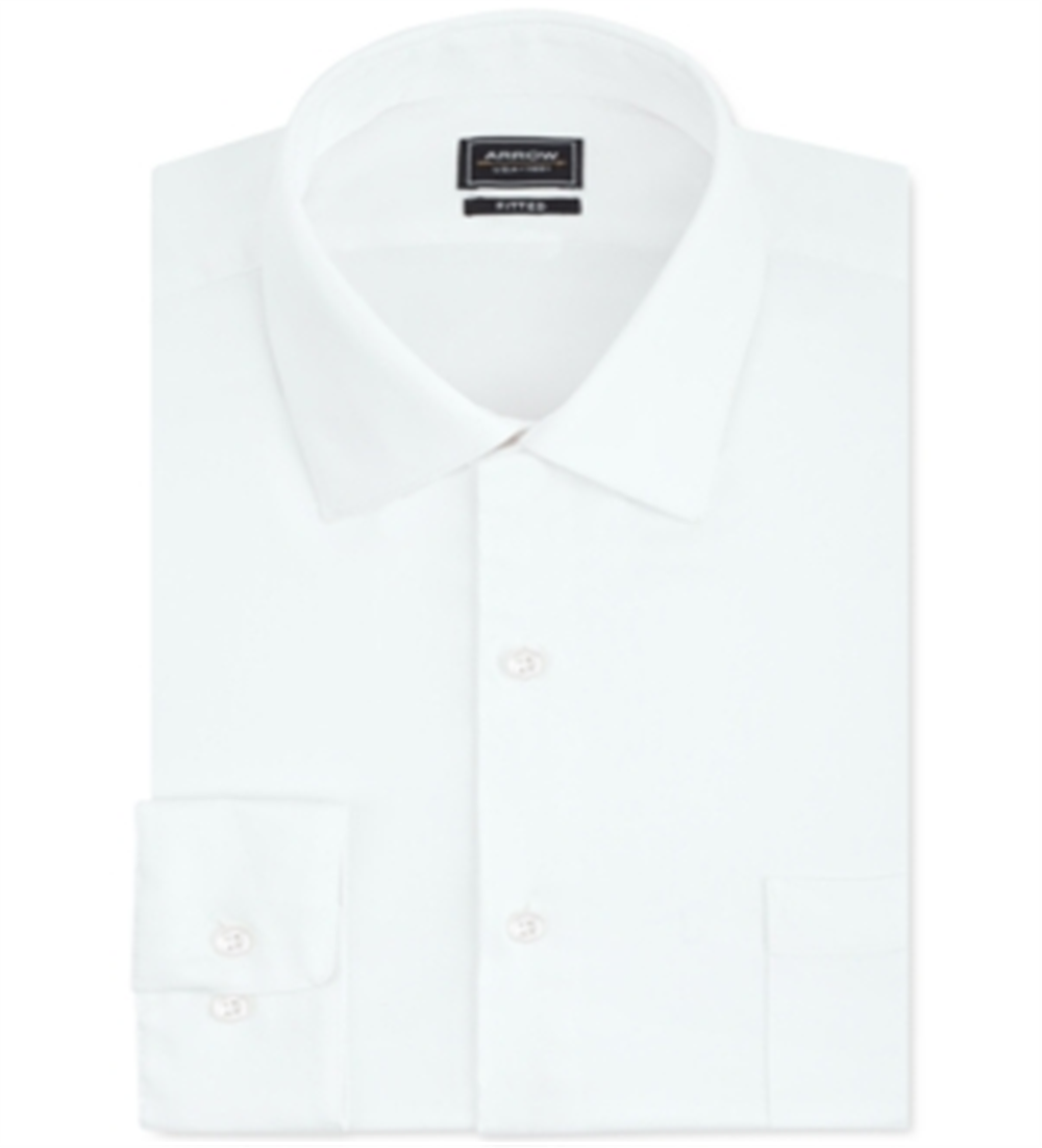 Camisa social masculina Arrow Classic Fit Stretch Performance, branca, tamanho 34x35