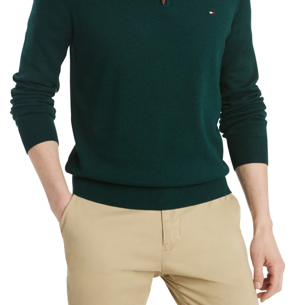 Suéter Tommy Hilfiger Masculino com Zíper de 1/4 Verde Tamanho XXXXX-G