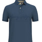 Camisa polo masculina Tommy Hilfiger Custom Fit Th Flex Bain com logotipo bordado, azul, tamanho X-G