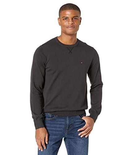 Suéter Tommy Hilfiger Signature Solid Masculino com Gola Redonda Preto Tamanho Médio
