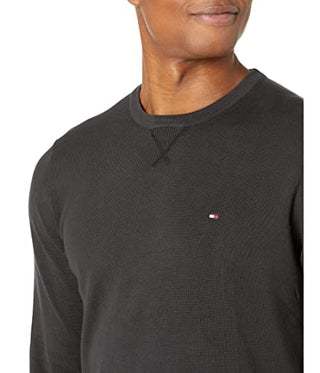 Suéter Tommy Hilfiger Signature Solid Masculino com Gola Redonda Preto Tamanho Médio