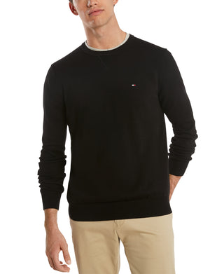Suéter Tommy Hilfiger Signature Solid Masculino com Gola Redonda Preto Tamanho X-G