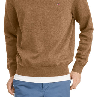 Suéter Tommy Hilfiger Signature Solid Masculino Gola Redonda Marrom Tamanho Grande