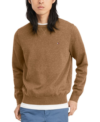 Suéter Tommy Hilfiger Signature Solid Masculino Gola Redonda Marrom Tamanho Grande
