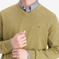 Suéter de algodão com decote em V Tommy Hilfiger Signature masculino, verde, tamanho grande