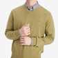 Suéter de algodão com decote em V Tommy Hilfiger Signature masculino, verde, tamanho grande