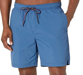 Calção de banho Tommy Hilfiger masculino liso azul tamanho XX-G