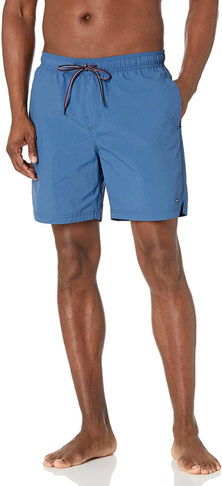 Calção de banho Tommy Hilfiger masculino liso azul tamanho XX-G
