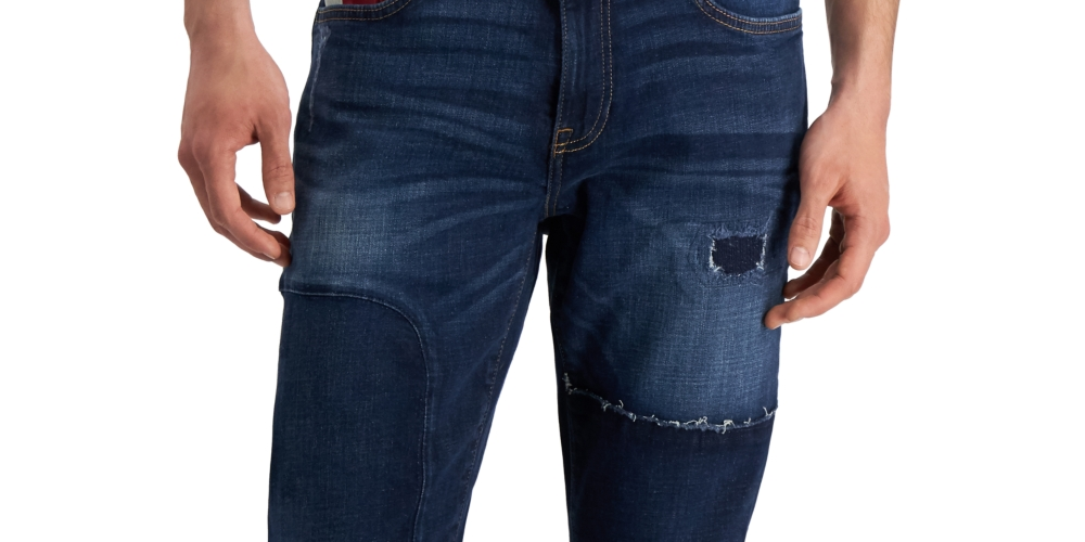 Tommy Jeans Masculino Cooper Patchwork Slim Azul Tamanho 38X34