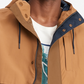 Jaqueta com capuz Tommy Hilfiger Rain Regatta Colorblocked masculina, marrom, tamanho M