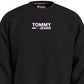 Tommy Jeans Masculino Logo Crewneck Preto Tamanho X-G