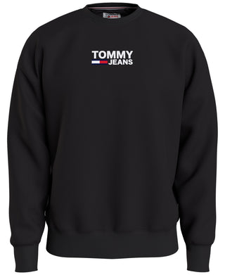 Tommy Jeans Masculino Logo Crewneck Preto Tamanho X-G
