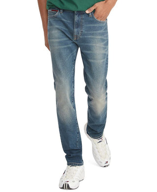 Calça jeans Tommy Hilfiger Th Flex Slim Fit Flanela Escovada Masculina Azul Tamanho 36X34