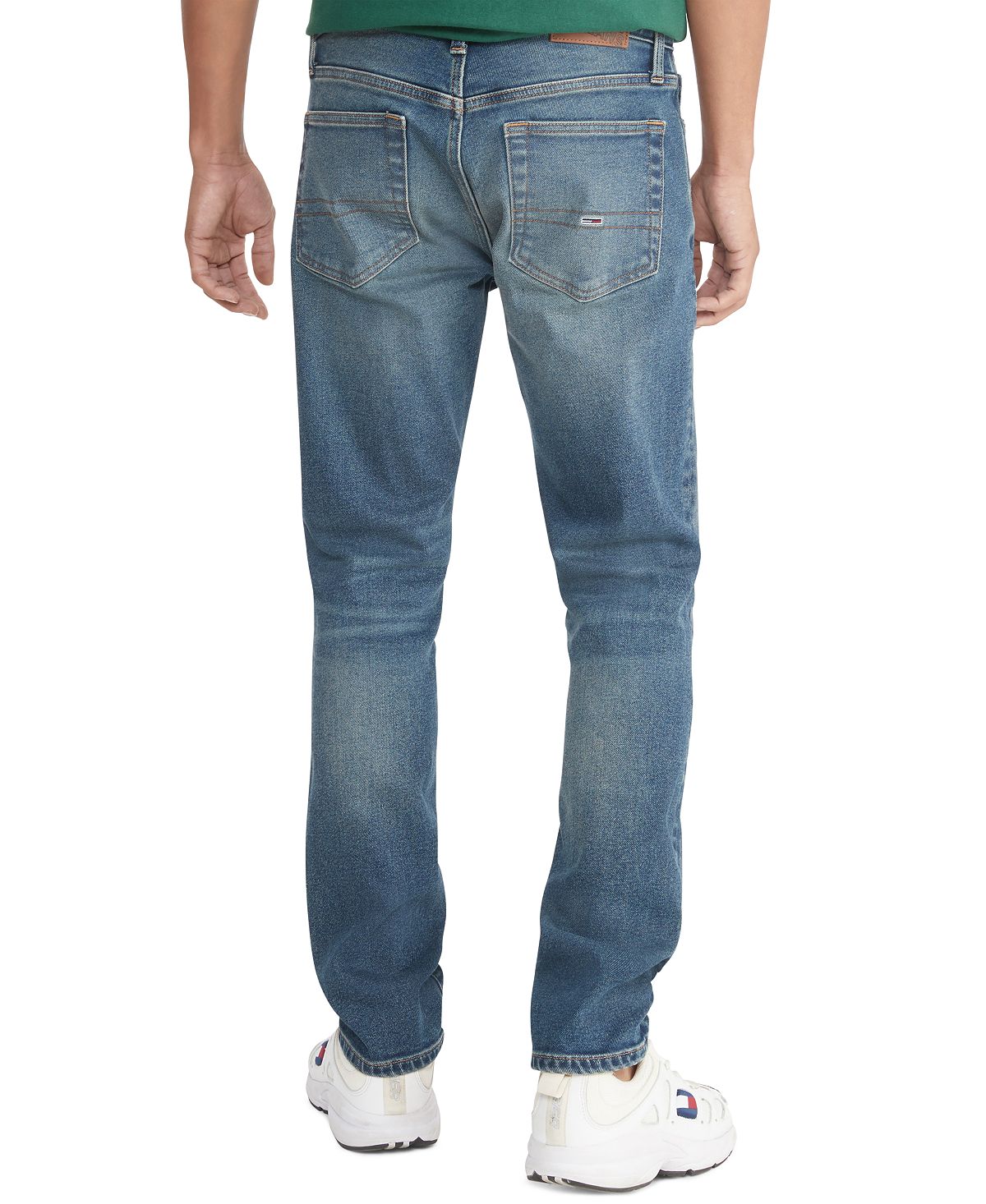 Calça jeans Tommy Hilfiger Th Flex Slim Fit Flanela Escovada Masculina Azul Tamanho 36X34
