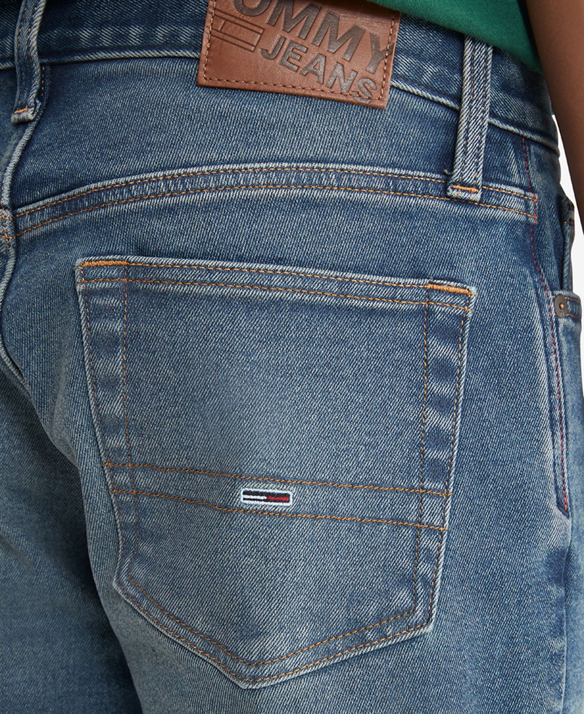 Calça jeans Tommy Hilfiger Th Flex Slim Fit Flanela Escovada Masculina Azul Tamanho 36X34