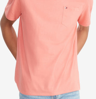 Camiseta Tommy Hilfiger Masculina Tommy Pocket Manga Curta Rosa Tamanho Médio