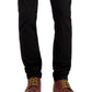 Calça jeans masculina Tommy Hilfiger Slim Fit à prova de desbotamento, preta, tamanho 30x30