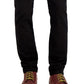 Calça jeans masculina Tommy Hilfiger Slim Fit à prova de desbotamento, preta, tamanho 34x32