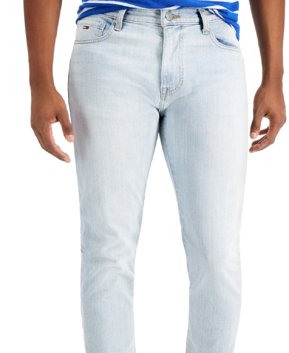 Calça Jeans Tommy Hilfiger Slim Fit Adam Tapered Masculina Azul Tamanho 34X32