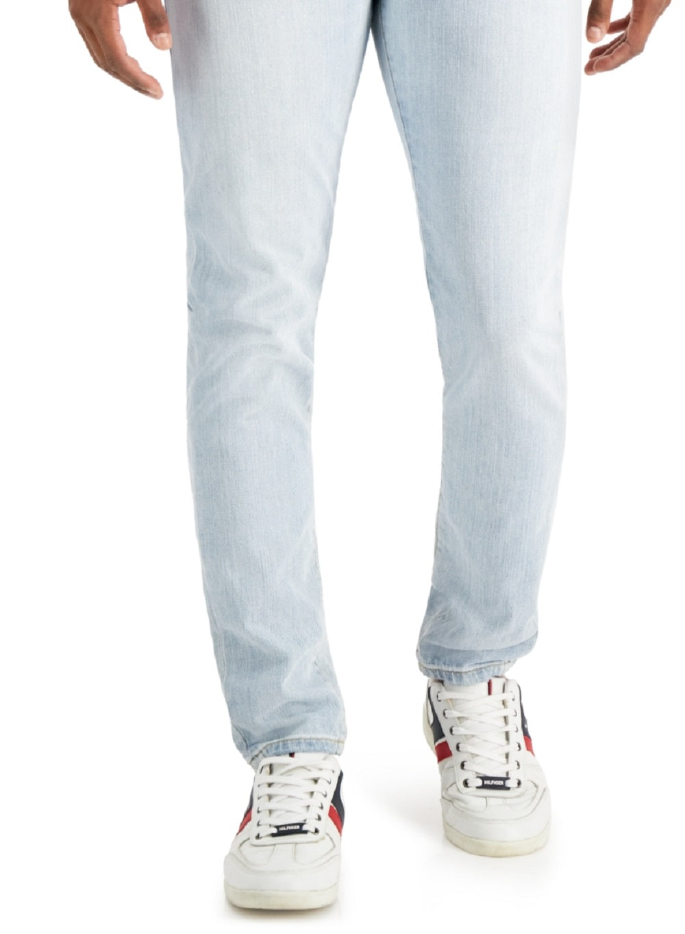 Calça Jeans Tommy Hilfiger Slim Fit Adam Tapered Masculina Azul Tamanho 34X32