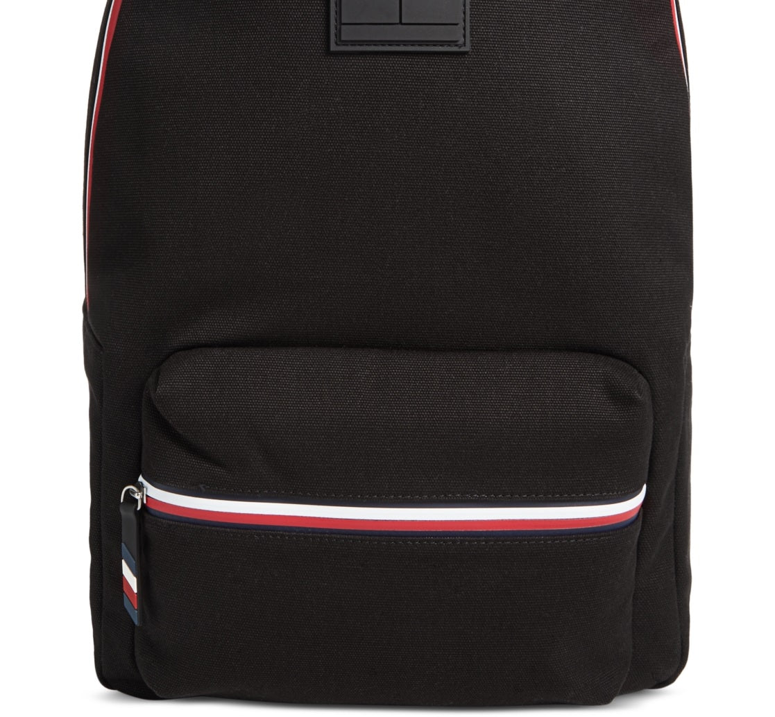 Mochila Tommy Hilfiger Sean Corps Stripe Trim Masculina Preta Tamanho Regular