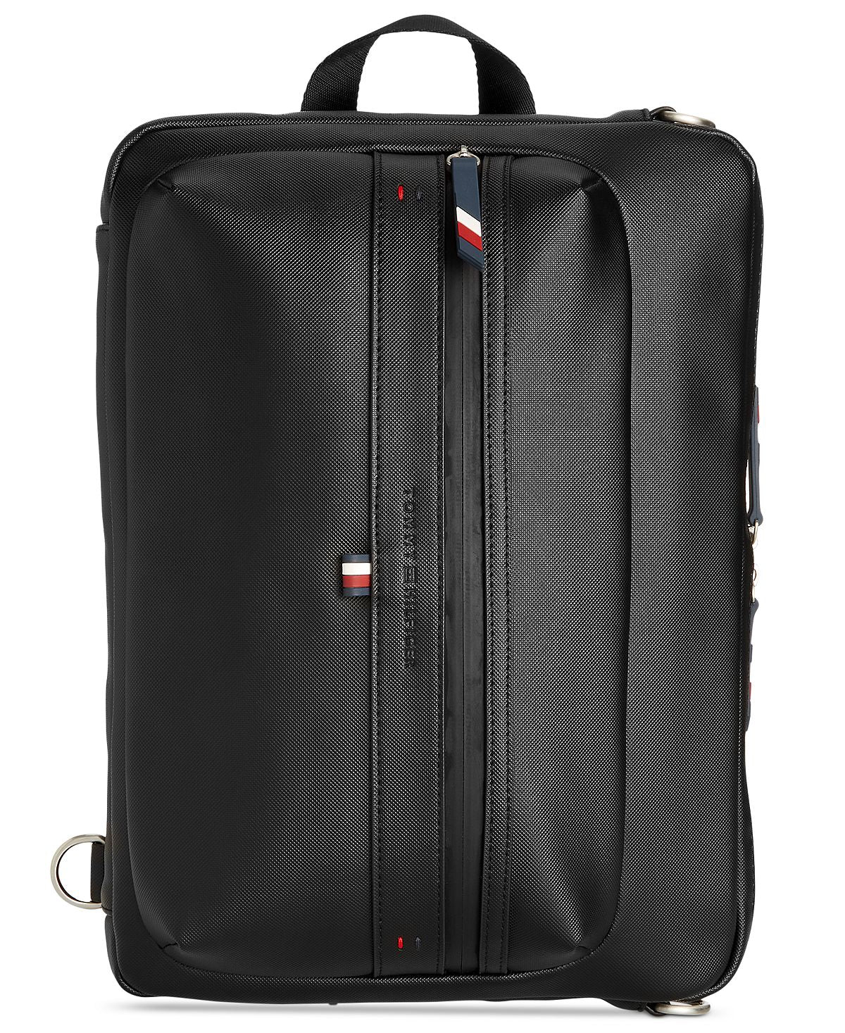 Bolsa tiracolo Tommy Hilfiger masculina com logotipo Leo em relevo, preta, tamanho regular