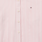 Camisa feminina Tommy Hilfiger listrada com fecho magnético e bainha amarrada, rosa, tamanho grande