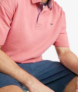 Camisa polo Tommy Hilfiger masculina supermacia e fácil de ajustar, rosa, tamanho XX-G