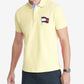 Camisa polo Tommy Hilfiger Alwyn Custom Fit Th Flex masculina, amarela, tamanho grande