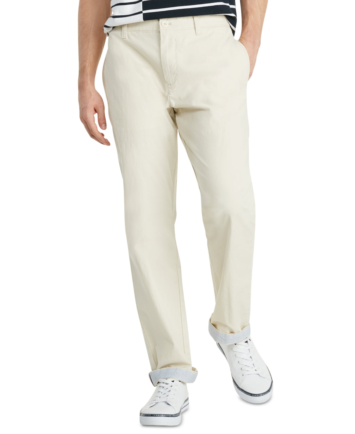 Calça Chino Tommy Hilfiger Th Flex Comfort Fit Masculina Branca Tamanho 32X2