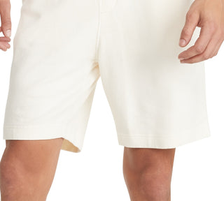 Tommy Hilfiger Shorts de moletom masculino de algodão tingido com tingimento de roupa, branco, tamanho grande