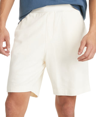 Tommy Hilfiger Shorts de moletom masculino de algodão tingido com tingimento de roupa, branco, tamanho grande