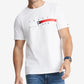 Camiseta Tommy Hilfiger Masculina Listrada de Bandeira Manga Curta Branca Tamanho P