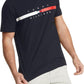 Camiseta Tommy Hilfiger Masculina Listrada de Bandeira Manga Curta Azul Tamanho X-G