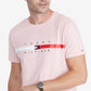 Camiseta Tommy Hilfiger Masculina Listrada com Bandeira e Manga Curta Rosa Tamanho XXG