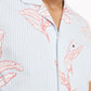 Camisa Tommy Hilfiger Masculina Palm Print CustomFit Manga Curta Rosa Tamanho X-G