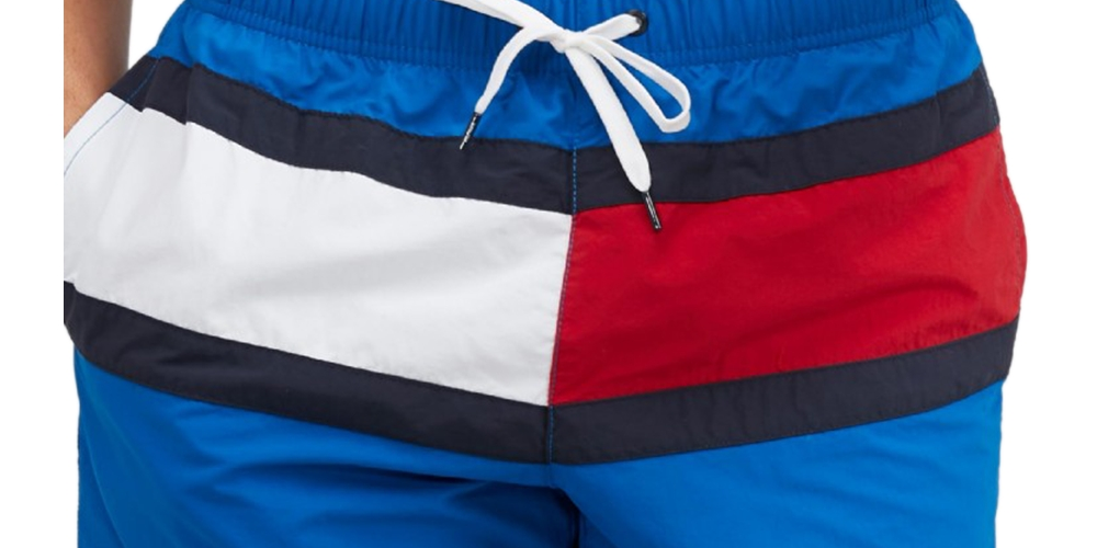 Tommy Hilfiger Calção de banho masculino Big &amp; Tall Flag azul tamanho XX-G
