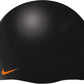 Touca de natação Nike feminina de silicone, tamanho regular, preta