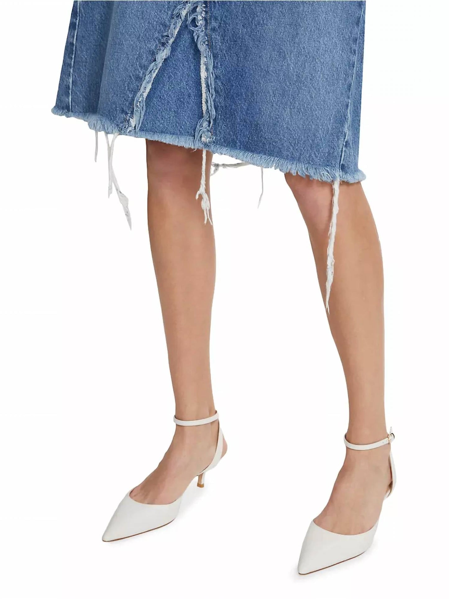 Frame - Deconstructed Denim Midi Skirt