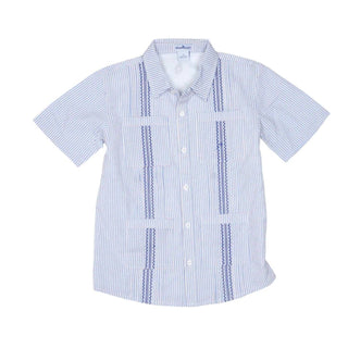 Blue Quail Clothing Co. - Camisa de manga curta Guayabera para menino