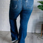 Judy Blue - Midrise Button Fly Trouser Flare With Distressing