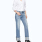 Bayeas - Flora Mid Rise Straight Cuffed Denim Jeans