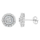 10KT White Gold 1/2 cttw Double Halo Brilliant Round-Cut Diamond Stud Earrings (I-J Clarity, I2-I3 Color)