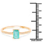 0.59 Carat Genuine Zambian Emerald and White Diamond 14K Yellow Gold Ring
