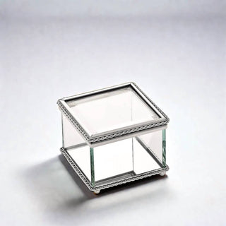 Creative Gifts International - Caixa de vidro quadrada com tampa articulada