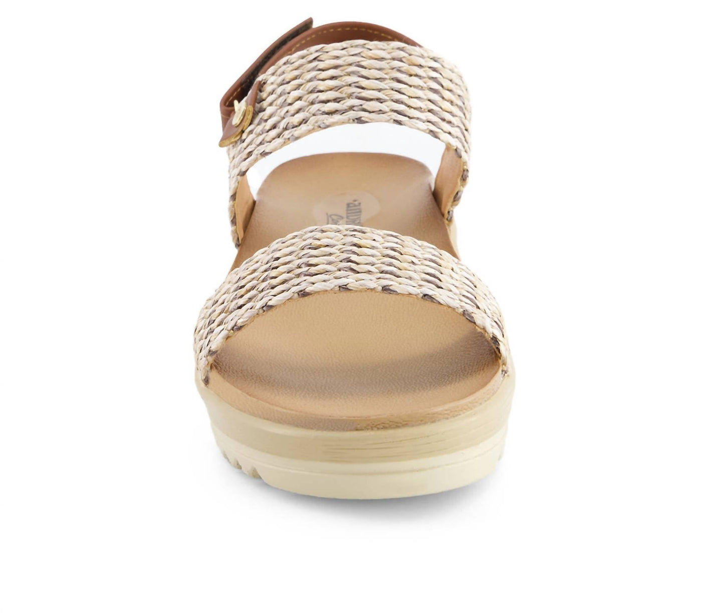 Andrea - Women's Flat Sandals With Hook And Loop Sling And Serrated Sole