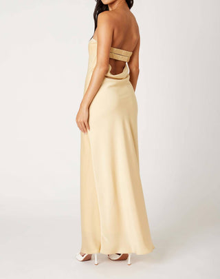 Cotton Candy - Strapless Open Back Maxi Dress