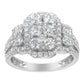 14K White Gold 2 1/4 Cttw Diamond Cocktail Cluster Ring (G-H Color, SI2-I1 Clarity) - Size 7